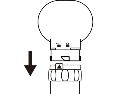 シャワーヘッドのロック解除方法の解説図